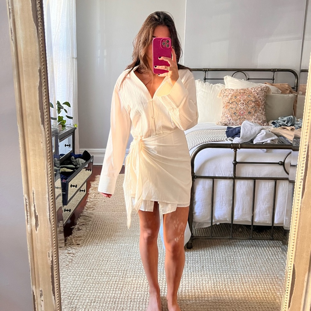 H&M Off White Summer Wrap Dress